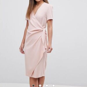 ASOS Clean Wrap Tie Midi Dress Size 10